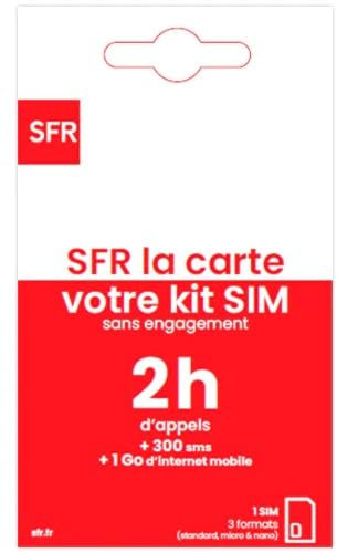 Nouveau SFR la Carte 2h appels + 300 SMS +1Go d'internet sans Engagement