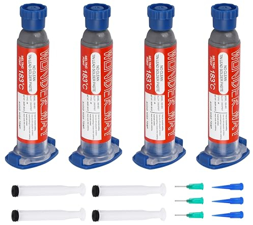 Wonderway Sn63/Pb37 T4 Tin Lead Solder Paste 183℃ Melting Point No-Clean(30gx4Packs)