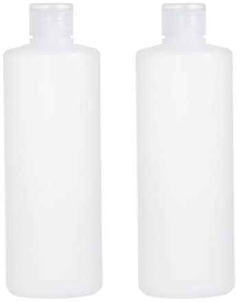 Plastic Empty Refillable Clear Soft Hose Squeeze Bottle, Glasses with Flip Cover Cosmetic Makeup Storage Holder Container for Toner Lotion Shower Gel Shampoo, 2 Pcs, squeeze bottle