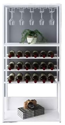portabottiglie Raffreddatore for vino Vino rosso Vino Ferro da stiro Pavimento for la casa Piccolo portabottiglie Scaffale for esposizione Scaffale for bicchieri da vino portabottiglie vino(Bianco)