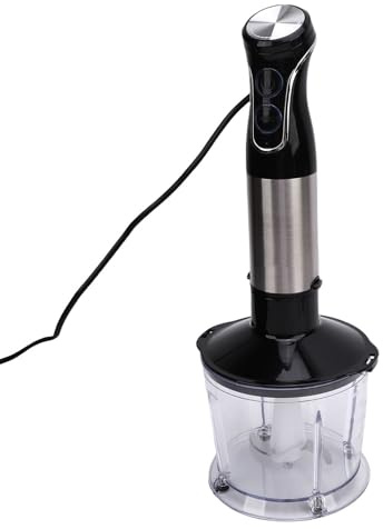 Yanmis Set Frullatore a Immersione 3 in 1, Frullatore a Immersione con Tazza da 800 Ml e Ciotola Tritatutto da 600 Ml, Motore Ad Alte Prestazioni a velocità Variabile per (Spina UE 220-240 V 1500 W)
