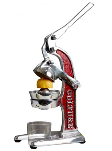 Verve CULTURE- Red Artisan Citrus Juicer- Small- Handcrafted Mexican Manual Juicer- 100% Recycled Aluminium-Ideal for Limes, Lemons and Oranges.