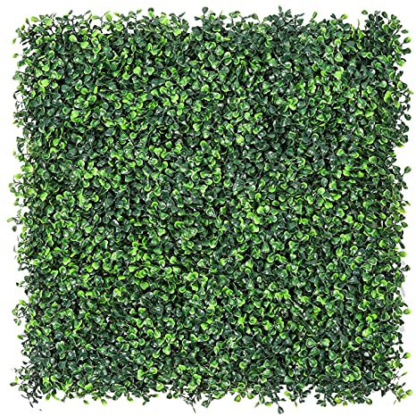 Sunnyglade 12 pannelli artificiali di bosso da 25,4 x 25,4 cm, per siepe topiaria, protezione dal sole, adatti per esterni, interni, giardini, recinzioni, cortili e decorazioni (12 pezzi)