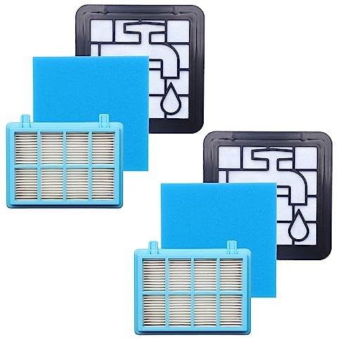 2 stycken ersättningsfilterset för PowerPro Compact dammsugare Philips FC8010/01, FC9332/09, FC9331, FC9332, FC9334, FC9550, FC955, FC9556 True HEPA 13 filter