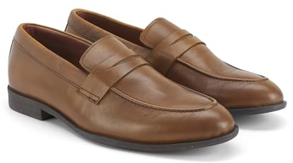 Silver Street London Men's Dane Leather Formal Casual Saddle Loafer, Tan, 9