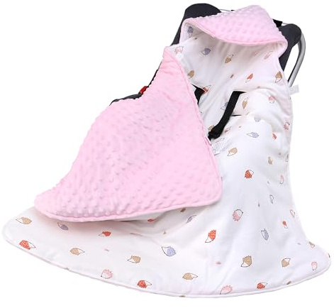 amo nenes Manta para Bebé 90 x 90 cm, Manta Saco Capazo Universal para Asiento de Coche Bebé, Cochecito, con Relleno, Adecuado para Otoño e Invierno