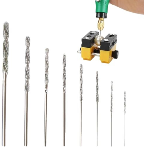 YAYNO 8 Pcs Brocas con Punta de Diamante 0.8‑3.0MM Brocas Helicoidales de Diamante Broca de Acero de Alta Velocidad de PerforacióN, para Metales, áGatas, Piedras Preciosas, Vaso, Madera