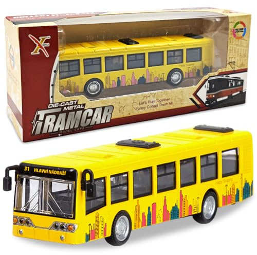 YskerrigToy Autobus Giocattolo, Auto Giocattolo Bambino Mini Bus Modello Pull-Back Veicoli Bus Giocattolos Mini Macchinine Giocattolos Educativo per Bambini Regalo di Compleanno(Giallo)