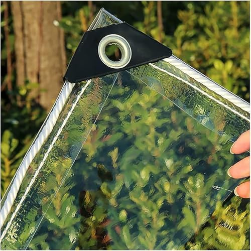 Klar, vattentät presenning för camping utomhus, Klar, transparent presenningar 1,5m 1,6m 1,9m 2,0m 2,2m 2,6m 2,8m PVC-plastpresenning, markduk, paviljongöverdrag - 0,35mm tjock(2.2x4.5m)