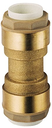 Sanitop-Wingenroth Steck-Kupplung für Kupferrohr mit 2 Muffen, 15 mm, 1 Stück, messing, 16618 8