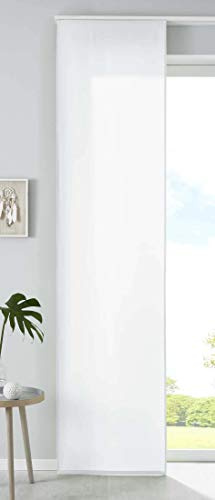 85600N Lot de 1 Rideau Coulissant en Microfibre Blanc Mat 245 x 60 cm