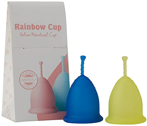 Rainbowcup Cup - Kit 2 Coppetta Mestruale In Silicone Medicale, Coppette Mestruali Morbida + Tonica con Colore Variabile, Taglia 2, Made In Italy, 2 Unità