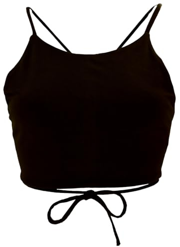 GURU SHOP Goa Psytrance bikinitopp, boho-topp, pixi topp, yogatop, knytband, damer, svart, 36