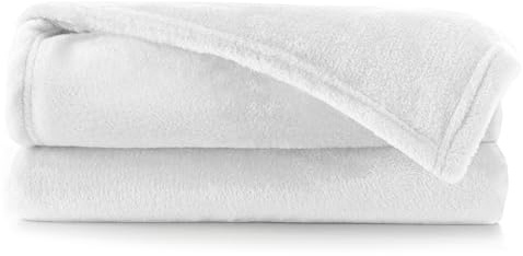 DecoKing Coperta Plaid Pile 150 x 200 cm per Letto una Piazza e Mezza Calda Accogliente e Spessa in Morbido Velluto Per Letto Divano Sedia Tutte le Stagioni Bianco Mic