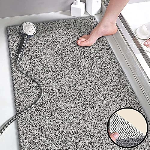 FYUN Rutschfeste Luffa-Matte, Duschmatten ohne Saugnäpfe, 60 x 90 cm, extra großer Badewannenvorleger, Sicherheits-Badematten für Kinder und ältere Haustiere, schnell trocknend