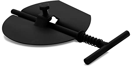 LANZZAS Clapet papillon pour tuyau de poêle - Diamètre : 200 mm - Couleur : noir - Limiteur de traction pour montage ultérieur