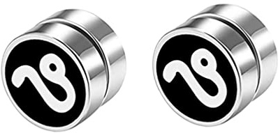 OAKKY Unisex Stainless Steel 12 Constellation Fake Plugs No Piercing Clip On Stud Earrings