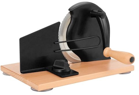 CAWIU Manual Bread Slicer with Hand Crank- Adjustable Thickness Bread Cutter for Even Slices, Perfect for Homemade Sourdough, Sandwich, and More, Black