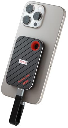 Netac ZX20 II 512 GB SSD portátil NVMe SSD disco duro externo, USB 3.2 C, velocidad de lectura de hasta 2000 MB/s y unidades externas de estado sólido (diseño magnético, resistencia a golpes y caídas)