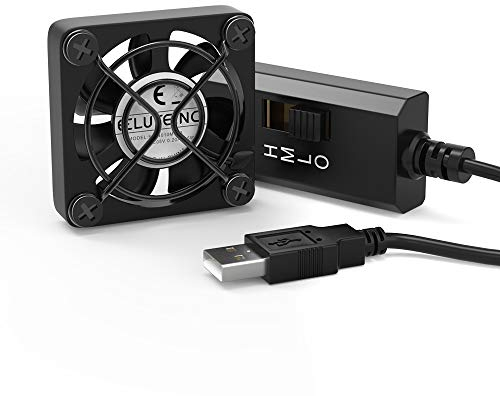 ELUTENG Ventola USB PC 40mm 5V con L/M/H 3 Velocità Regolabile, Mini USB Ventilatore di Raffreddamento Computer Portatile con Griglia Metallica per PC/PS4/Xbox/TV Box/Projector