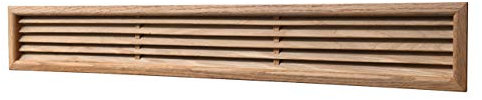 La Ventilazione LGZS80550Q Rejilla de ventilación Rectangular de Madera de Roble, para empotrar. Dimensiones: 550 x 80 mm
