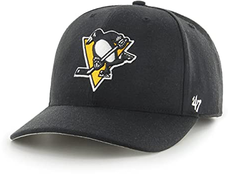 '47 NHL Pittsburgh Penguins Cold Zone MVP DP Unisex-Baseballkappe, Verstellbar, Hochwertiges Design, Penguin Badge Logo, Black