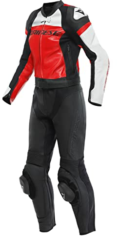 Dainese Mirage 2-Teiler Damen Motorrad Lederkombi, schwarz/rot/weiß, 42