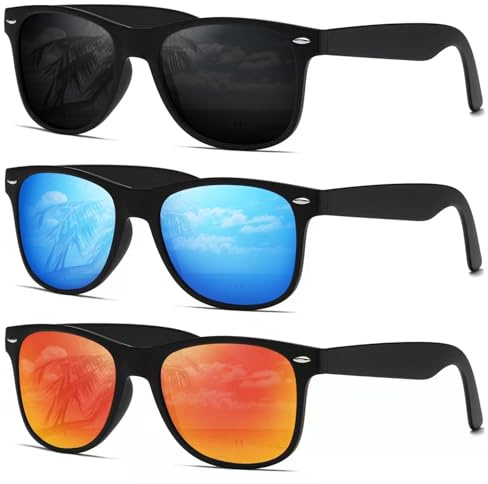 DEMIKOS Sunglasses Men Polarized Sunglasses for Mens Womens Retro Mirror Lens for Driving Fishing UV Protection