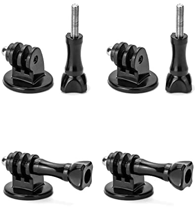 QWORK® 4 x Stativadapter Med 4 x Tumskruvar, Kompatibel Med GoPro Session, Fusion, Hero, Max, DJI Osmo, SJCAM, Xiaomi Kameror