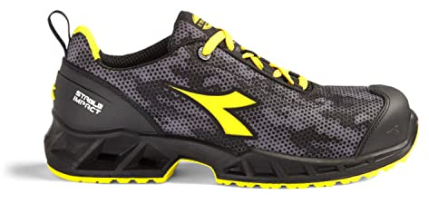 Diadora Shark Stable Impact Low S3 SRC ESD, Scarpe Unisex Adulto, Nero/Grigio, 45 EU