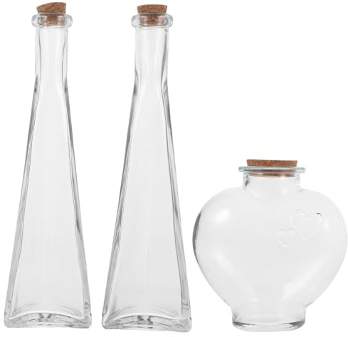 3 Pz Unità Cerimonia Della Sabbia Kit Per Il Matrimonio Vaso Decorativo Fatto A Mano Set Con Coperchi Di Sughero Sabbia Matrimonio Vasetti Di Decorativo Contenitore Per La