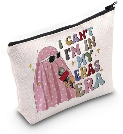 World Tour Concert Meme Gift Singer Merchandising I Can't I'm in My Era Trousse de maquillage pour les fans de TS, My Eras Era Eu, Trousse à cosmétiques avec impression