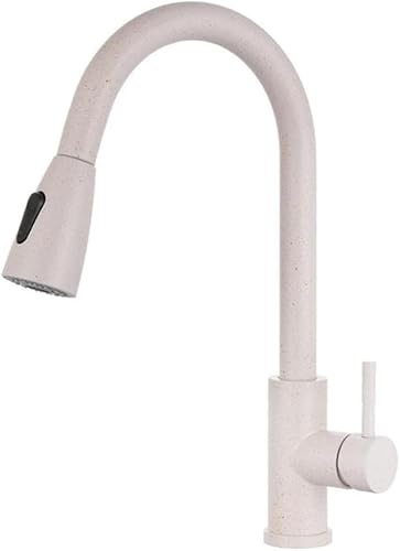 JQFDD Miscelatore Cucina con Doccetta Estraibile Farina D'Avena Acciaio Inossidabile Calda e Fredda Girevole Multifunzione Rubinetto da Cucina-A