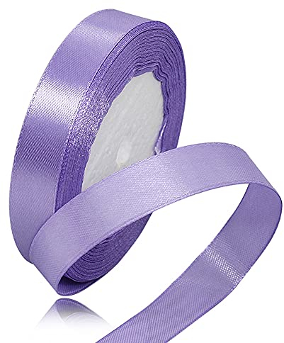 Nastro di raso lilla, larghezza 15 mm, 22 m, per confezioni regalo, fai da te, bouquet, progetti di cucito, creazione di fiocchi, decorazioni di compleanno e matrimonio
