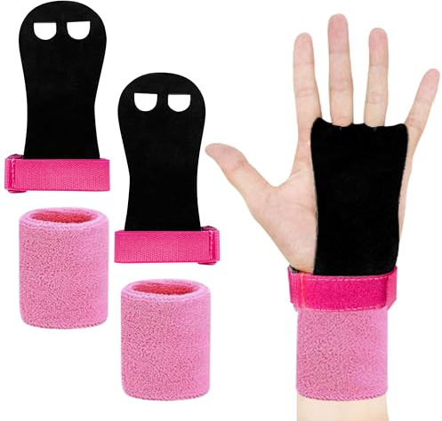 CZ Store®- Gymnastikgrepp 1 Par | ✮ Livstidsgaranti ✮ | Gymhandskar i Läder | 4 Storlekar – 2 Färger | Handflateskydd för Gymnastik, Pull-ups, Stångträning, Fitness & Styrketräning