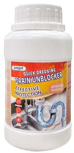 Juegot Disgorgante per scarichi del bagno, disintasatore di scarichi della doccia, disintasatore di scarichi della cucina, scarichi di WC, vasca da bagno, disintasamento di zoccoli e capelli 260g