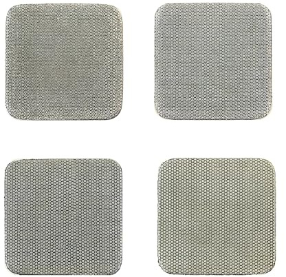 MiJunHD 4 Pieces Diamond Hand Polishing Pad, 60/100/200/400 Grit 65 mm * 65 mm Sanding Block, Thin Type Flexible Sponge Backing for Grinding Trimming Curved Corners & Irregular Surfaces