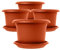 Centi Lot de 4 pots de fleurs solides de 40 cm en terre cuite avec soucoupe – Qualité allemande pour vos plantes préférées