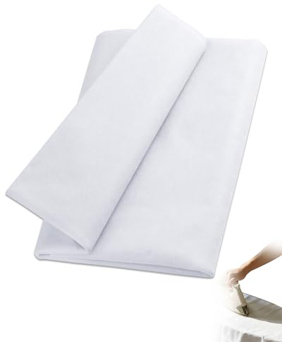 Acual Entretela Termoadhesiva 100x200cm - Tela Entretela para Planchar de una Cara (55g/㎡), Tela Adhesiva de Peso Medio para Costura, Patchwork, Cuellos y Manualidades DIY - Blanco