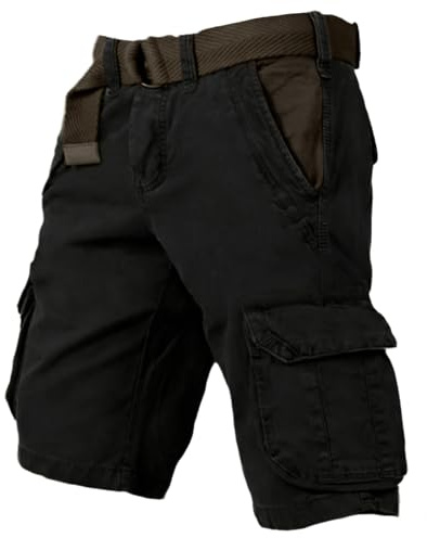CLOAKA Korta byxor herr bomull stretch säckig cargoshorts sommar utomhus casual cargobyxor män kort med fickor