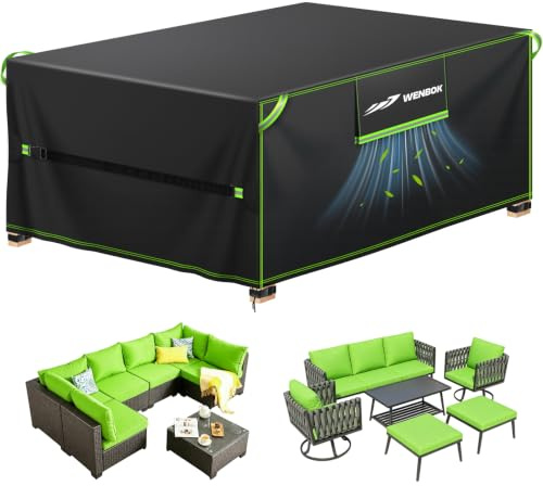 QCCQ Housse de Protection pour Meubles de Jardin Imperméable,180x120x75cm | Oxford 420D Housse Salon de Jardin Exterieur avec Évent Résistant aux UV pour Mobilier,Chaise,Canape,Tables de Jardin