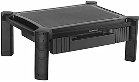 StarTech.com Adjustable Monitor Riser - Drawer - Monitors up to 32”- Adjustable Height - Monitor Stand - Computer Monitor Riser (MONSTADJD)