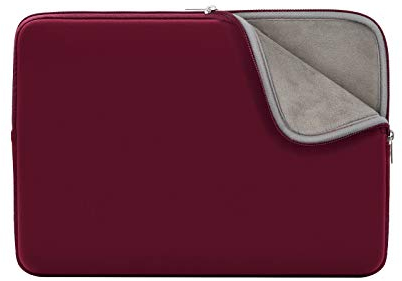 RAINYEAR 14 Pollici Laptop Sleeve Custodia Protettiva Fluffy Fodera Imbottita Borsa Compatibile con 15 Pollici Macbook Air M2 M3 M4, 14 Pollici Computer Notebook Ultrabook Chromebook, Rosso