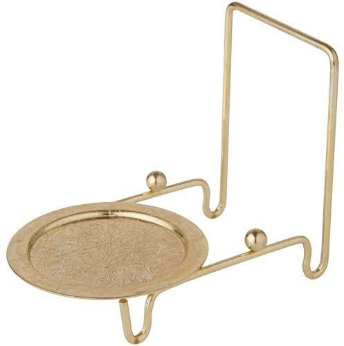 Bard's Ornate Shiny Gold-toned Cup and Saucer Stand, 3 H x 2.75 W x 4 D