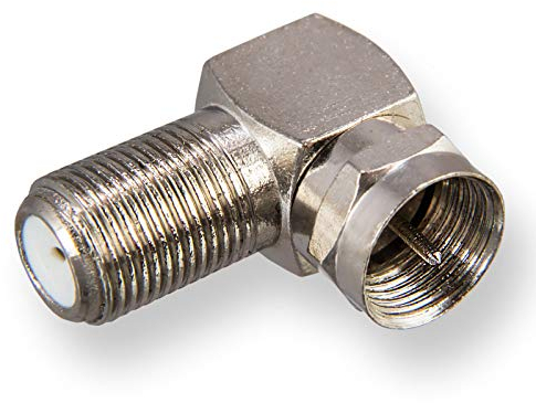 HB-DIGITAL Winkel-Adapter für SAT Anlagen F-Stecker (SAT, männlich) auf F-Buchse (SAT, weiblich) rechtwinklig Ecke Steckverbinder 90° Grad F-Winkeladapter