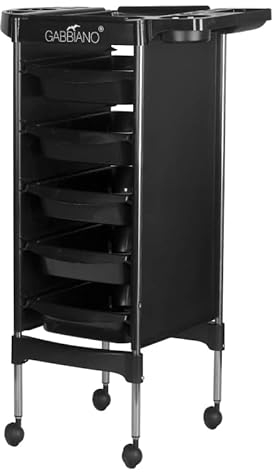 ACTIVESHOP Friseurwagen Arbeitswagen Friseurassistant Rollwagen Kosmetikwagen Gabbiano fx11-5 schwarz