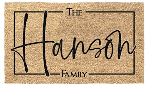 MRC Wood Products Personalized Family Name Coir Coconut Husk Doormat 18x30 or 24x36 (18x 30)