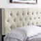 LUCID Gepolstertes Kopfteil – Bett 140 cm – Höhenverstellbar von 85 bis 115 cm, Rauten-Steppung, Pearl / Beige