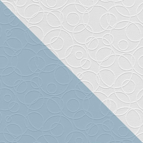 Carta da parati stile retro Profhome 104519-GU Carta da parati TNT verniciabile strutturata a rilievo opaca bianco 5,33 m2