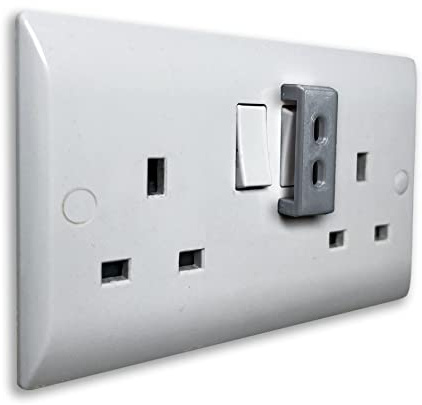 Decoralin 4 Pack Socket Switch Cover Guard Caps Prevents Kids or Accidental On Off Switching Whilst Allowing Easy Access for Intentional Switching (Grey)